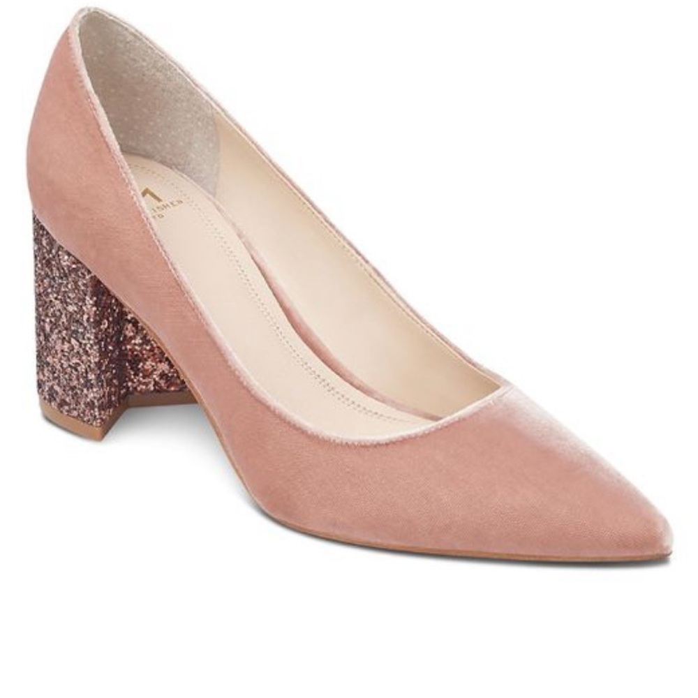 Marc Fisher Blush Velvet Heels
